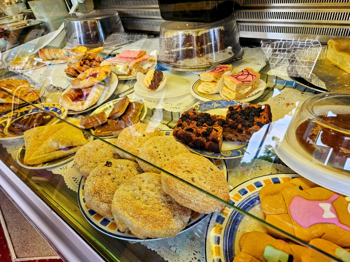 Pastries, scones and cakes on the counter